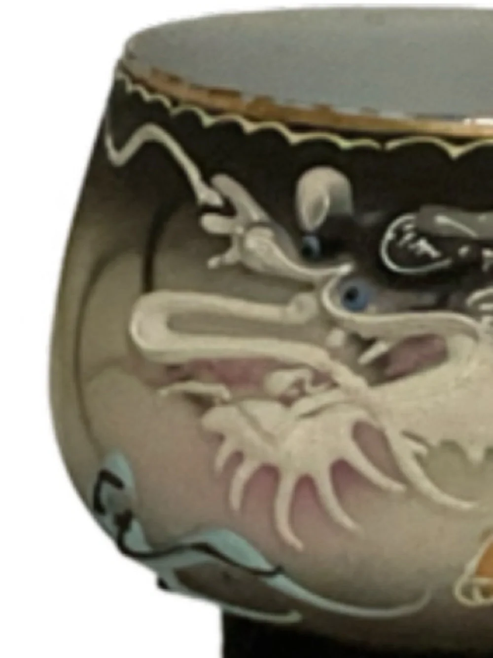 6 Lithophane Dragonware Moriage Teacups - Japanese